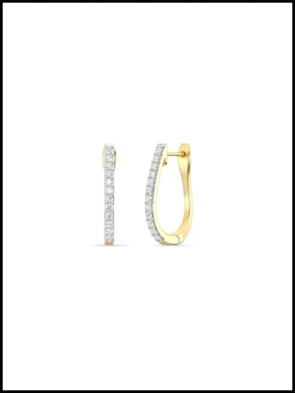 Lab-Grown Diamond Prong Set Hoop Earrings 925 Sterling Silver 14KT Gold Plated